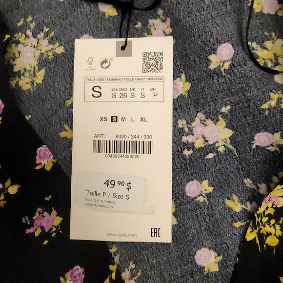 Zara Crop Top Blouse small - Picture 6 of 10